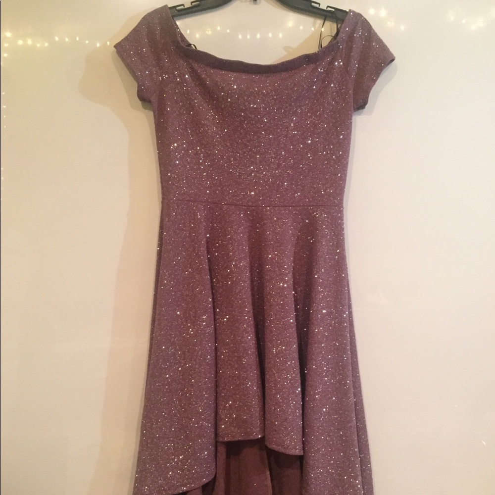 High-Low purple glitter dress